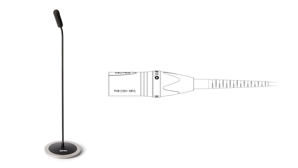 DPA 4098 CORE Supercardioid Tabletop Mic, 43 cm (17 in), Black,  XLR, P48