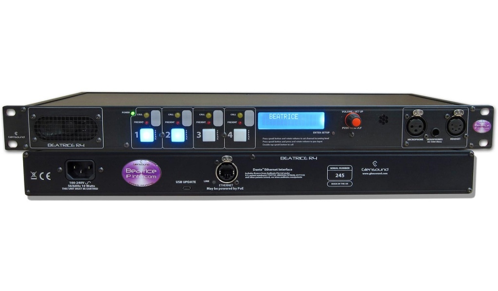 GLENSOUND Beatrice R4 - 4 Channel 1RU Rackmount             