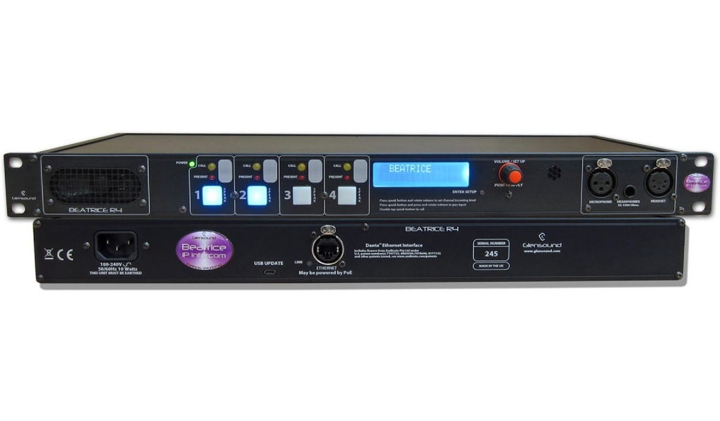 GLENSOUND Beatrice R4 - 4 Channel 1RU Rackmount