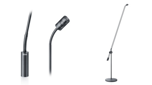 [4011DFFB01120T] DPA 4011 Cardioid Mic, Black, XLR, 122 cm (48 in) Boom, Floor Stand, Twin Mic