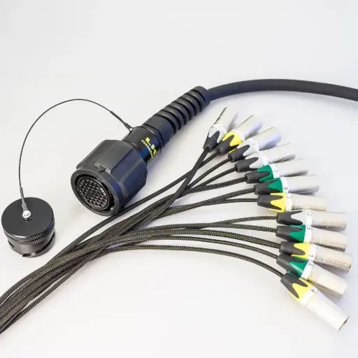 Connx Snake 12ch, LK37 Female + Dustcover, 12x XLR Male + colored boots, Multiformat signal