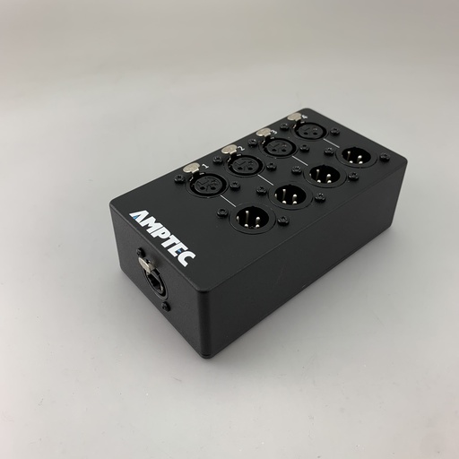 [SB1E43PFEMMAL] AMPTEC Breakout box, 1x Ethercon to 4x XLR F + M 3pin